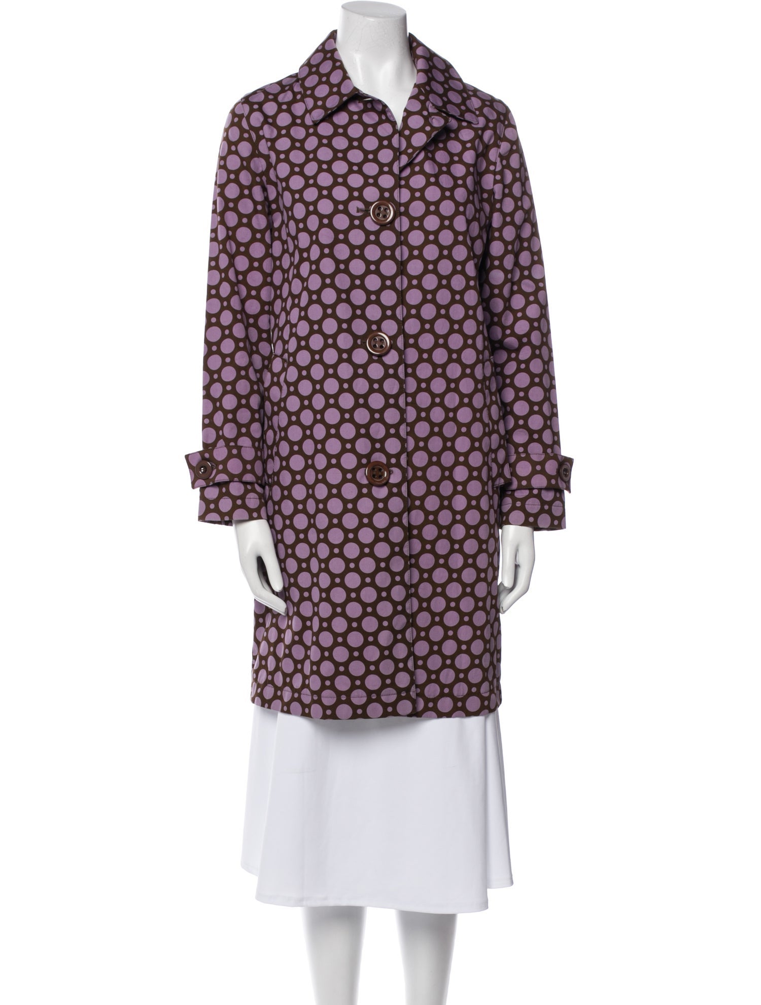 Bill Blass Polka Dot Print Peacoat
