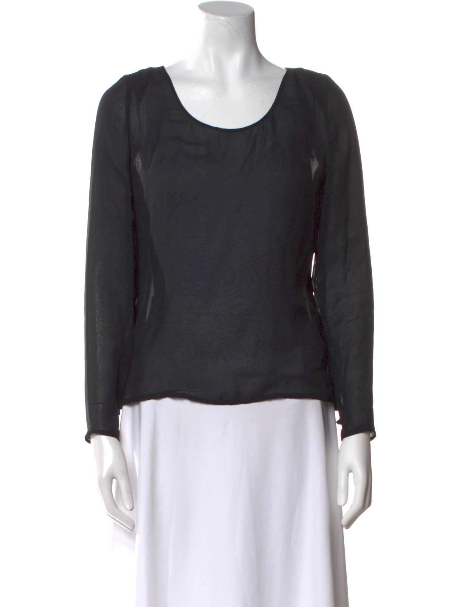 Bill Blass Scoop Neck Long Sleeve Top