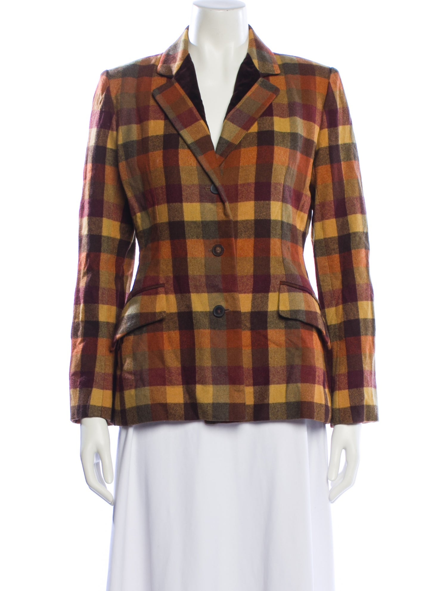 Bill Blass Plaid Print Blazer
