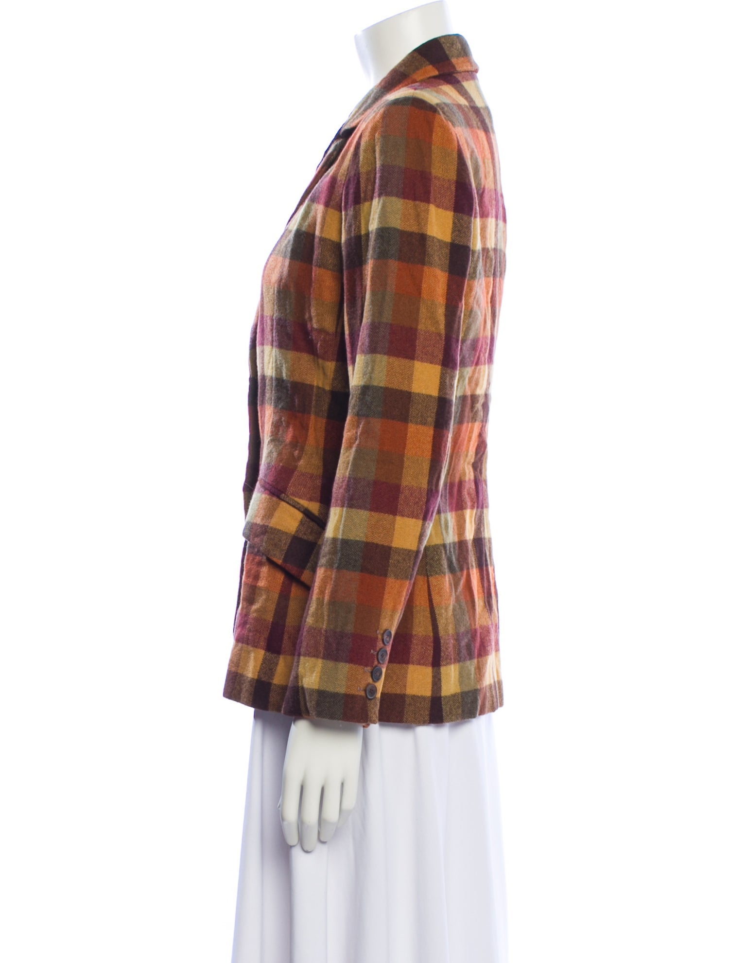 Bill Blass Plaid Print Blazer