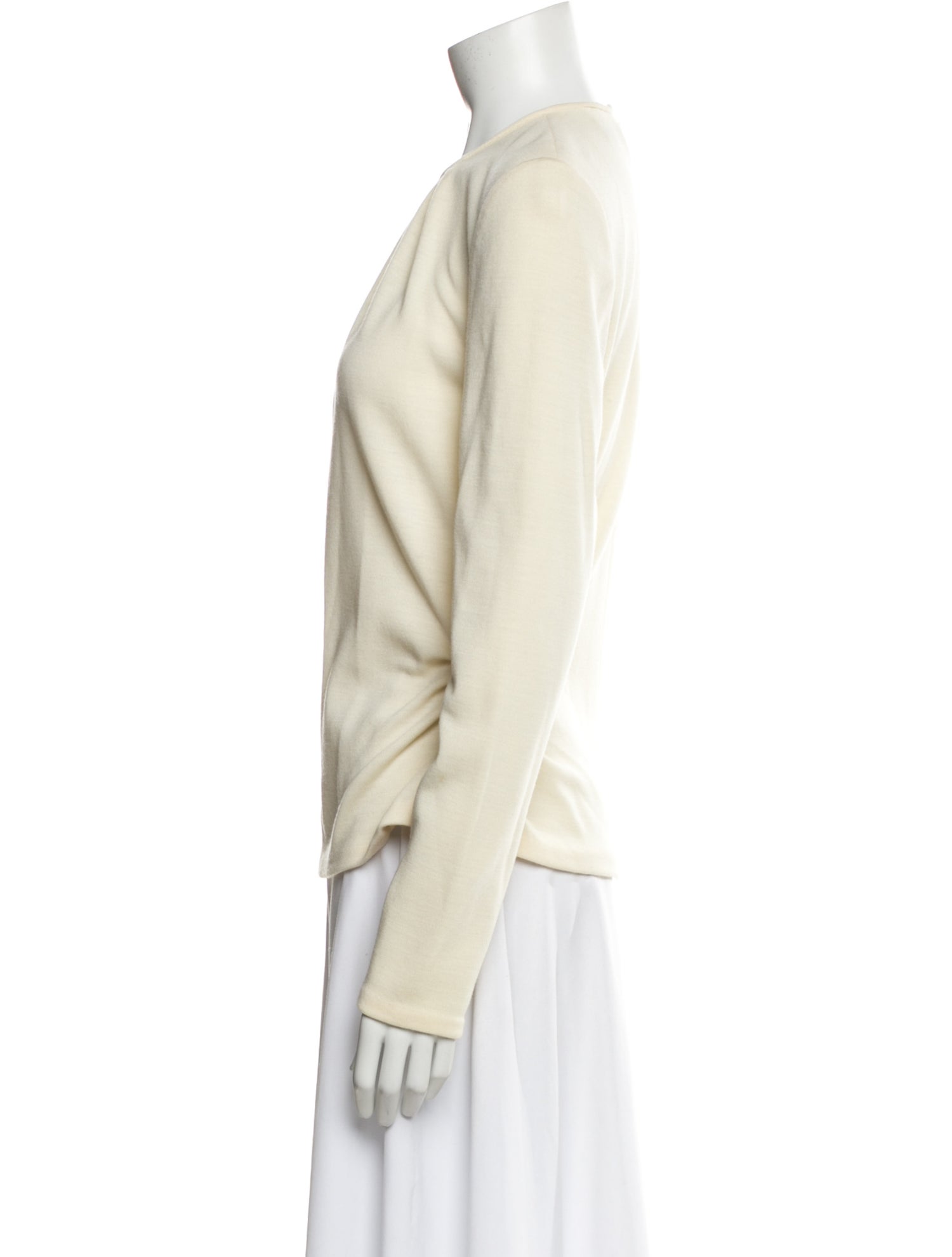 Bill Blass Crew Neck Long Sleeve Blouse