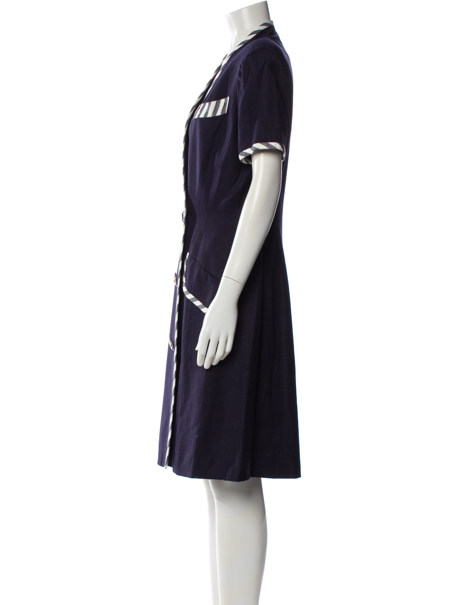 Bill Blass V-Neck Knee-Length Dress