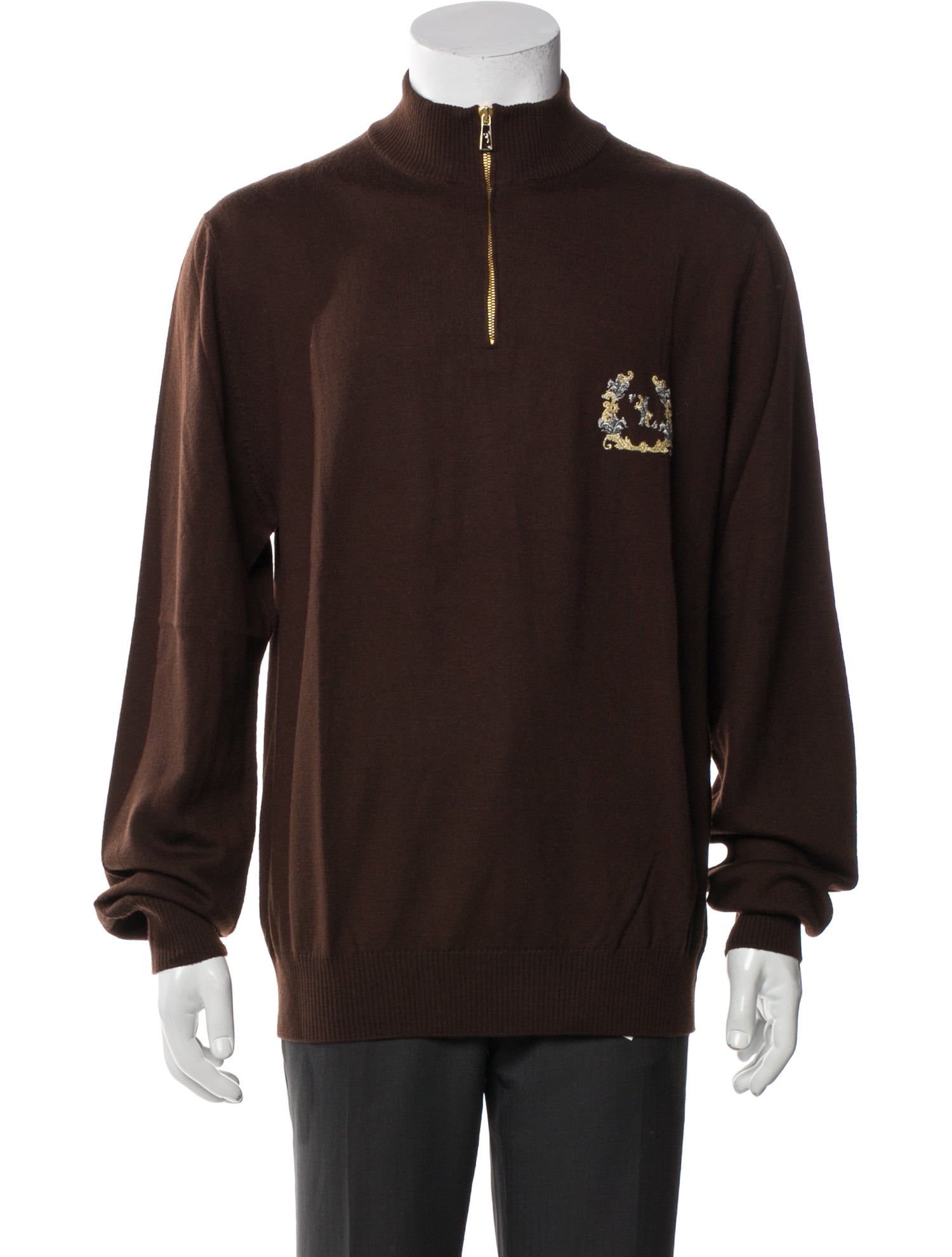 Billionaire Italian Couture Virgin Wool Graphic Print Pullover