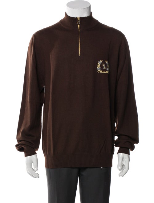 Billionaire Italian Couture Virgin Wool Graphic Print Pullover