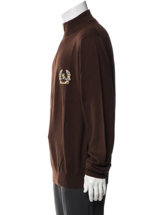 Billionaire Italian Couture Virgin Wool Graphic Print Pullover