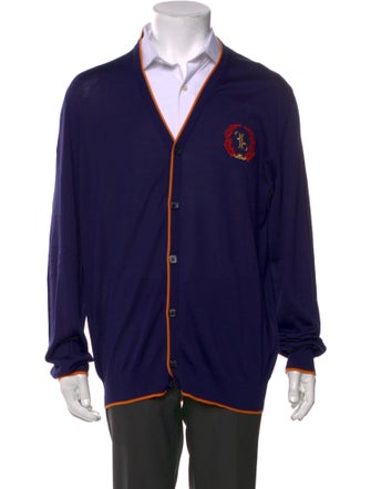 Billionaire Italian Couture Silk Colorblock Pattern Cardigan