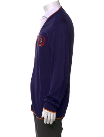 Billionaire Italian Couture Silk Colorblock Pattern Cardigan