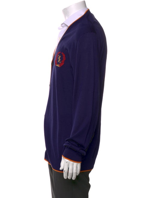 Billionaire Italian Couture Silk Colorblock Pattern Cardigan