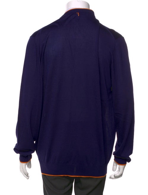 Billionaire Italian Couture Silk Colorblock Pattern Cardigan