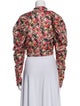 Birger Christensen Floral Print Mock Neck Crop Top