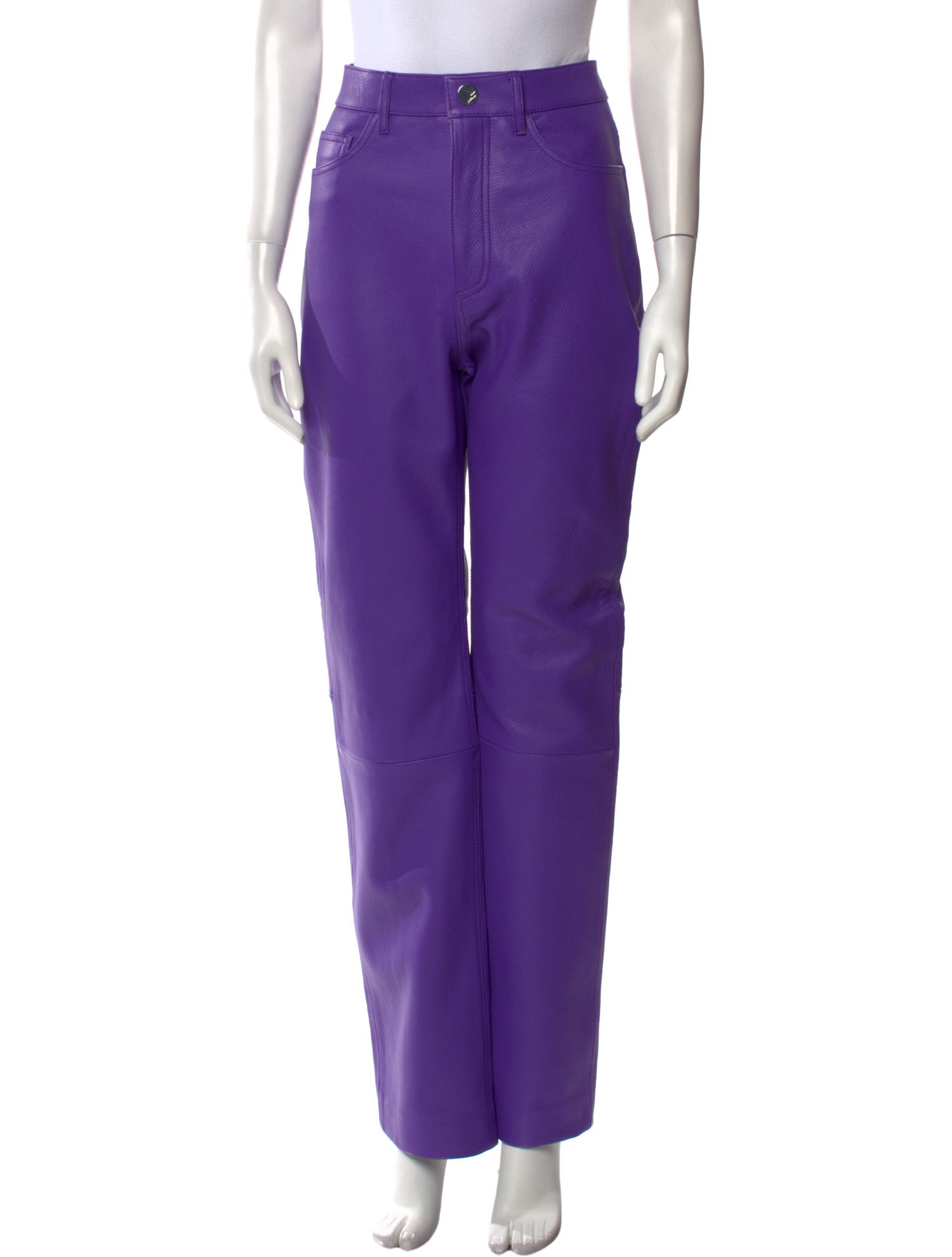 REMAIN Birger Christensen Leather Wide Leg Pants - Pink