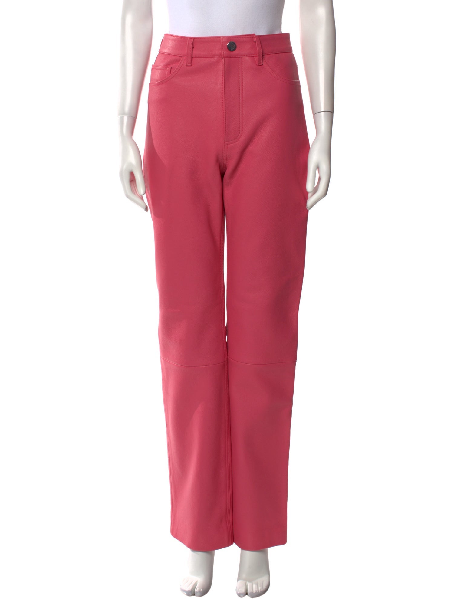 REMAIN Birger Christensen Leather Wide Leg Pants - Pink