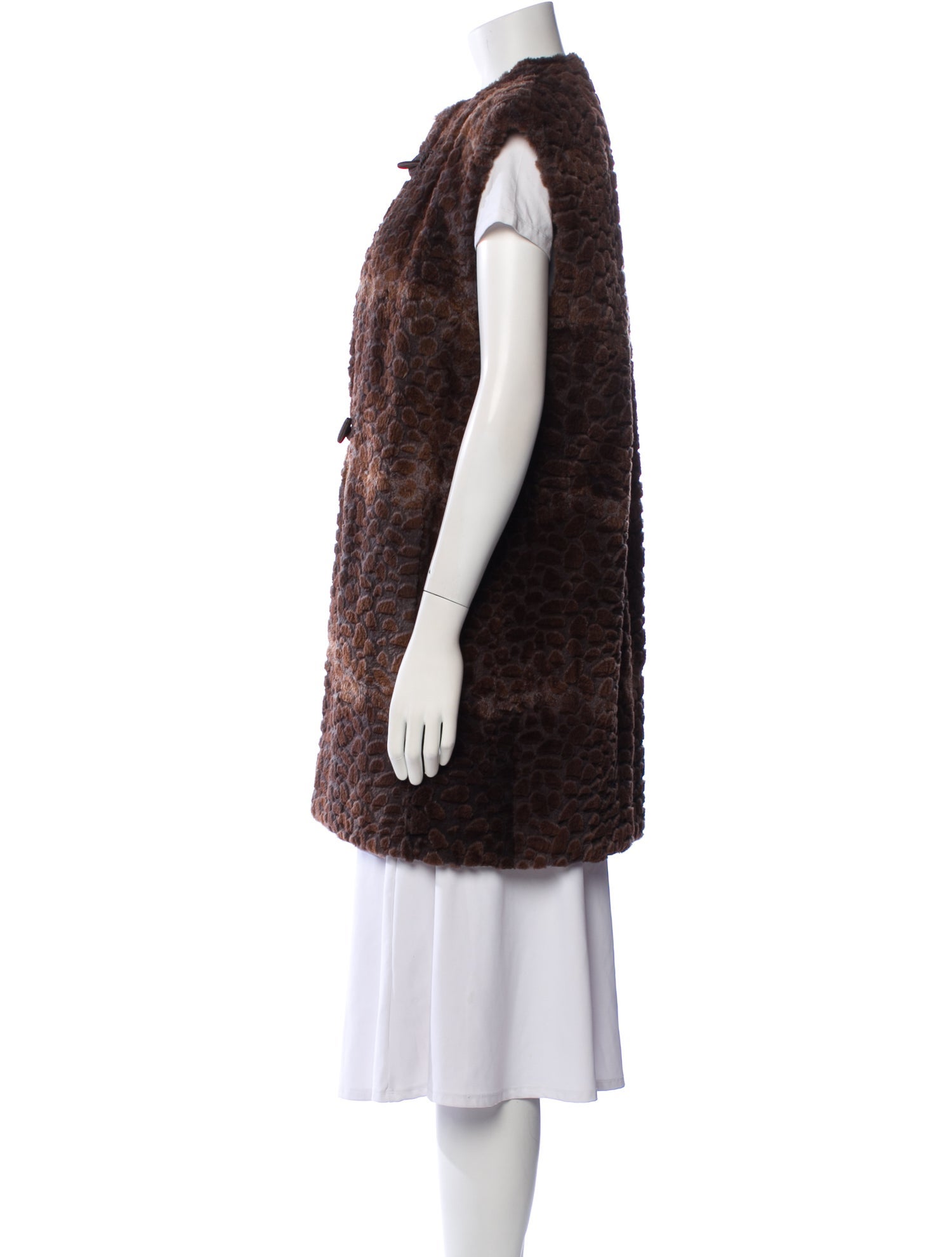 Birger Christensen Mink Animal Print Fur Coat
