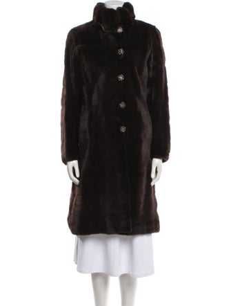 Birger Christensen Silk Faux Fur Coat