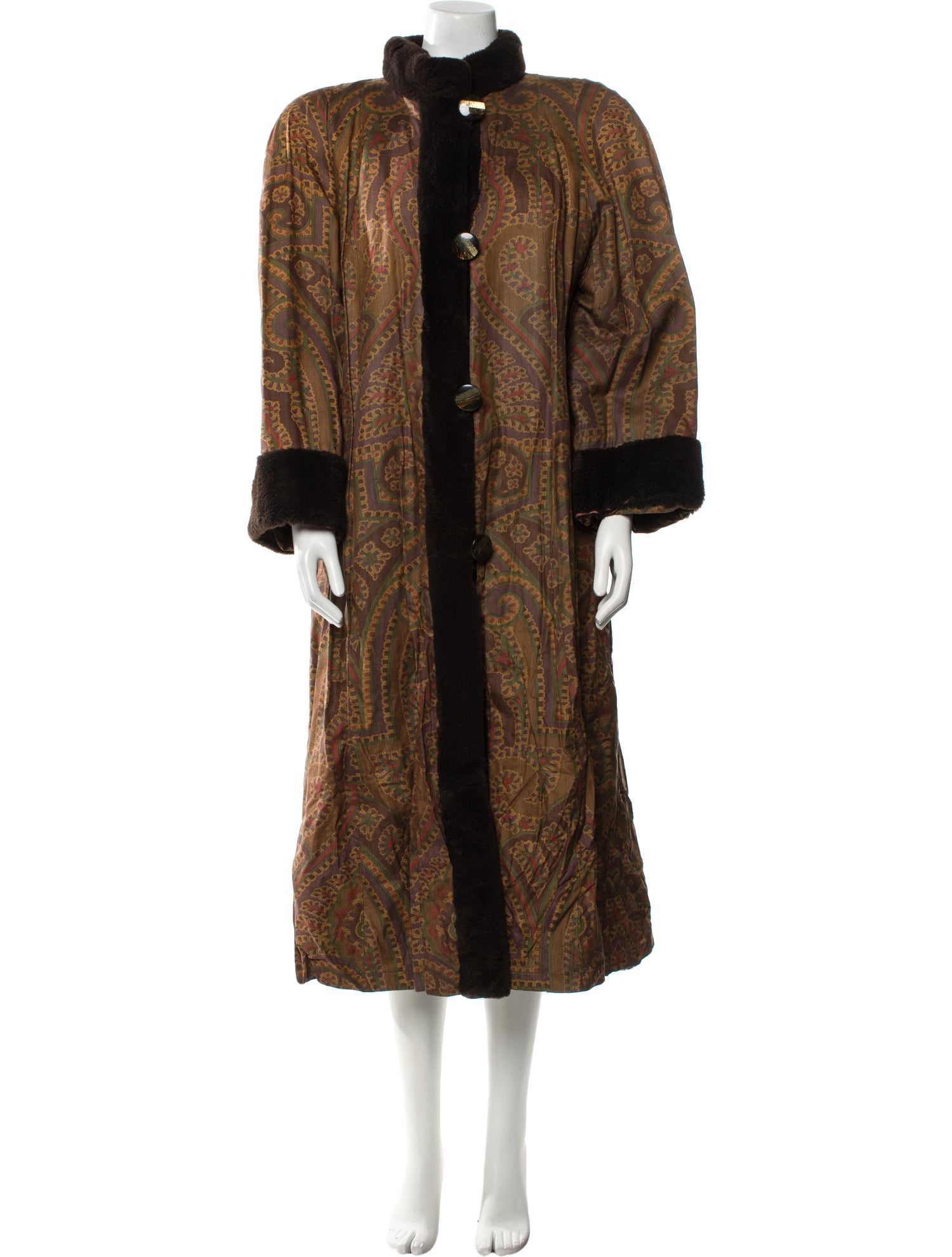 Birger Christensen Printed Faux Fur Coat