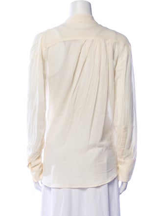 BITE Studios Mock Neck Long Sleeve Button-Up Top