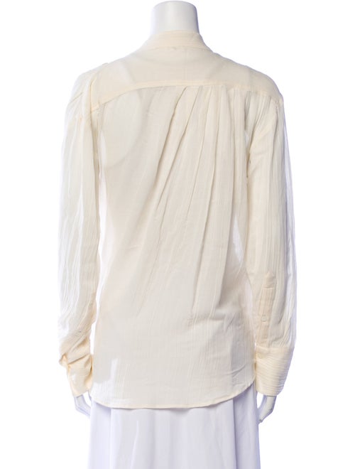BITE Studios Mock Neck Long Sleeve Button-Up Top