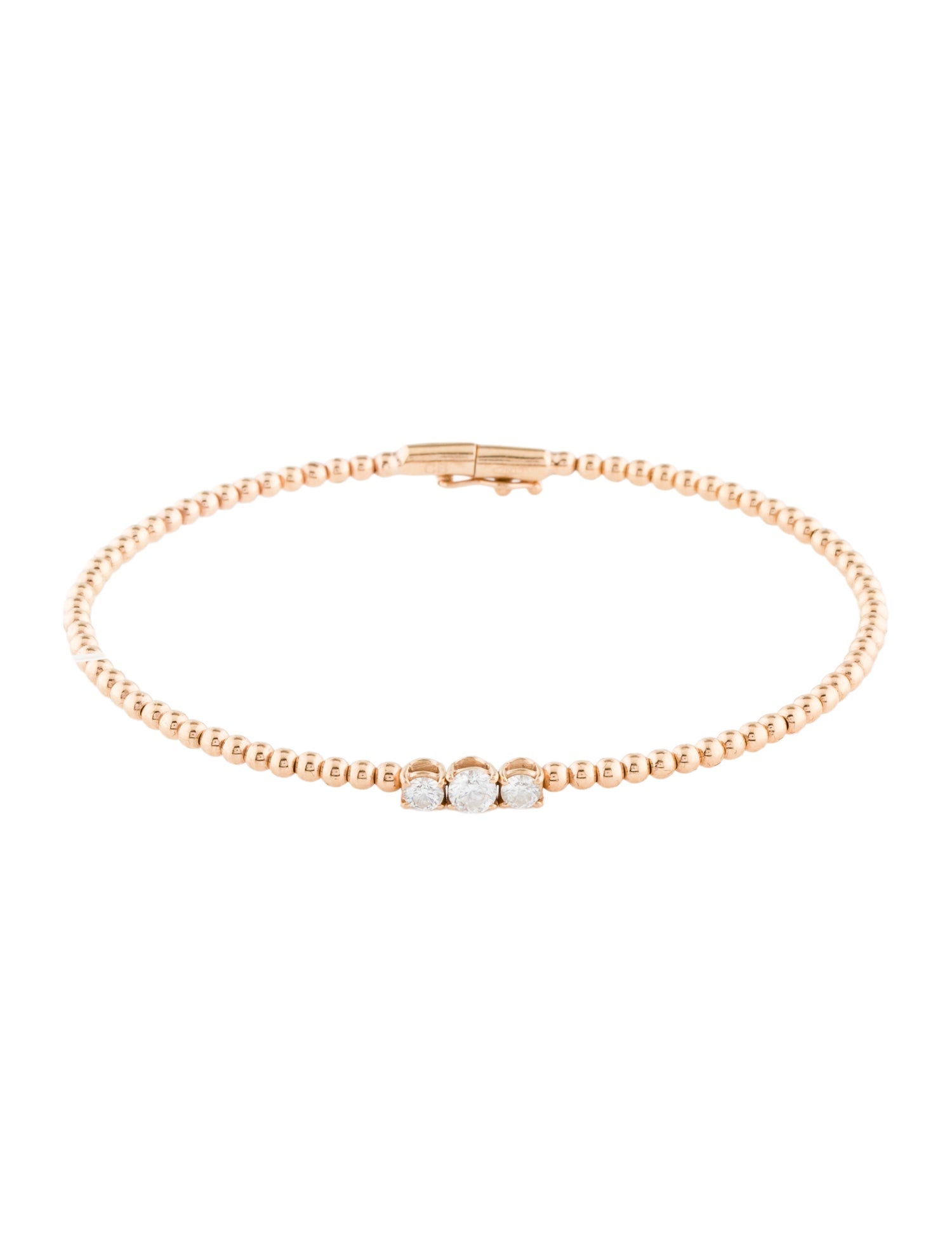 Bucherer 18K Diamond Bead Bangle Bracelet