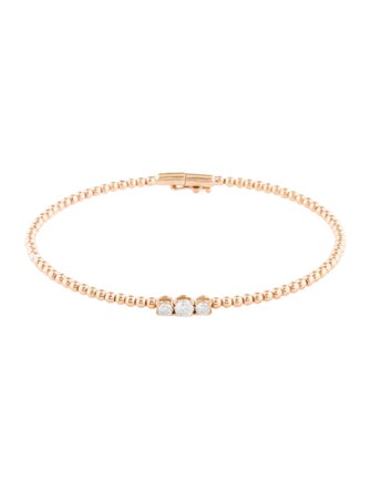 Bucherer 18K Diamond Bead Bangle Bracelet