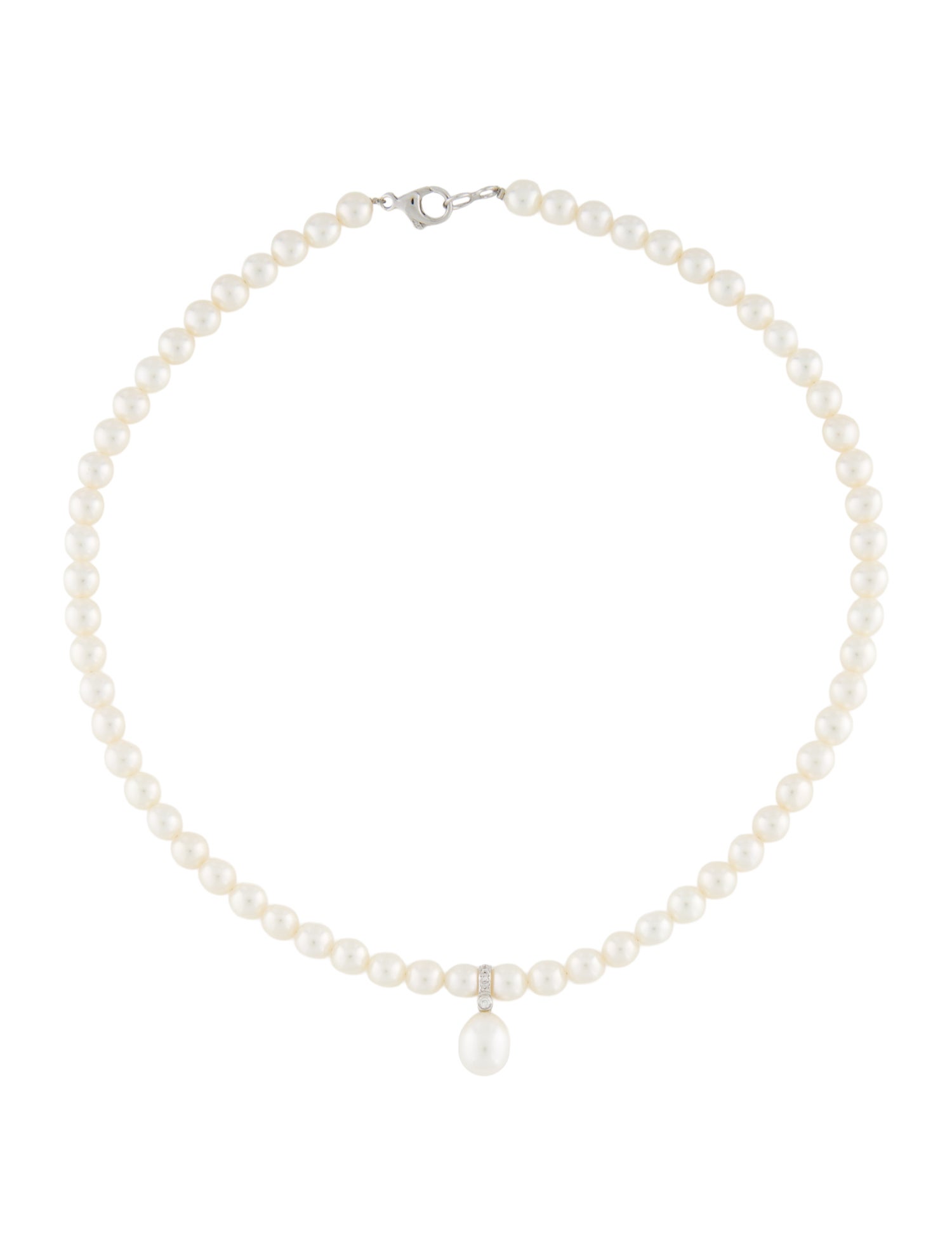 Bucherer 18K Pearl & Diamond Necklace