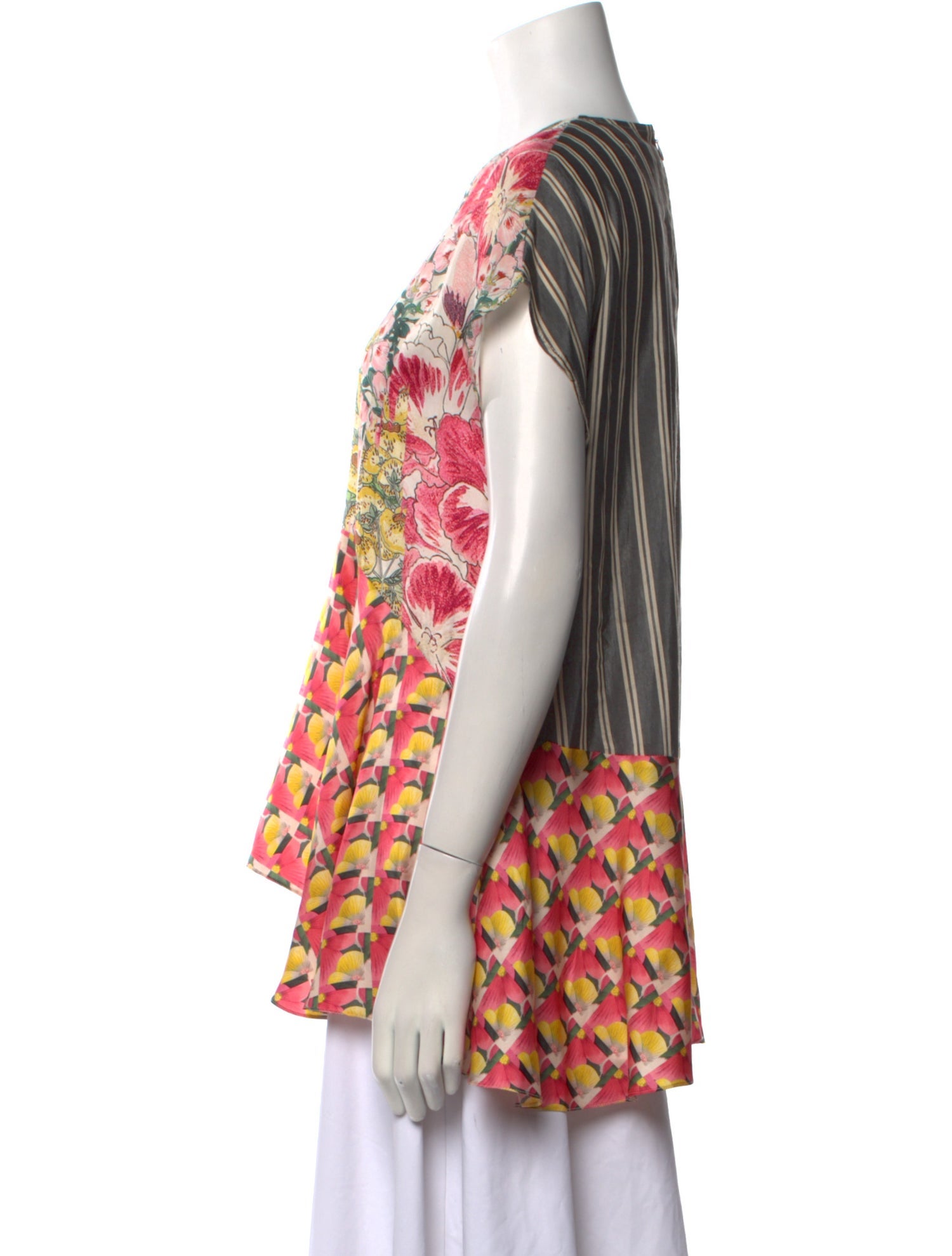 Biyan Silk Floral Print Top