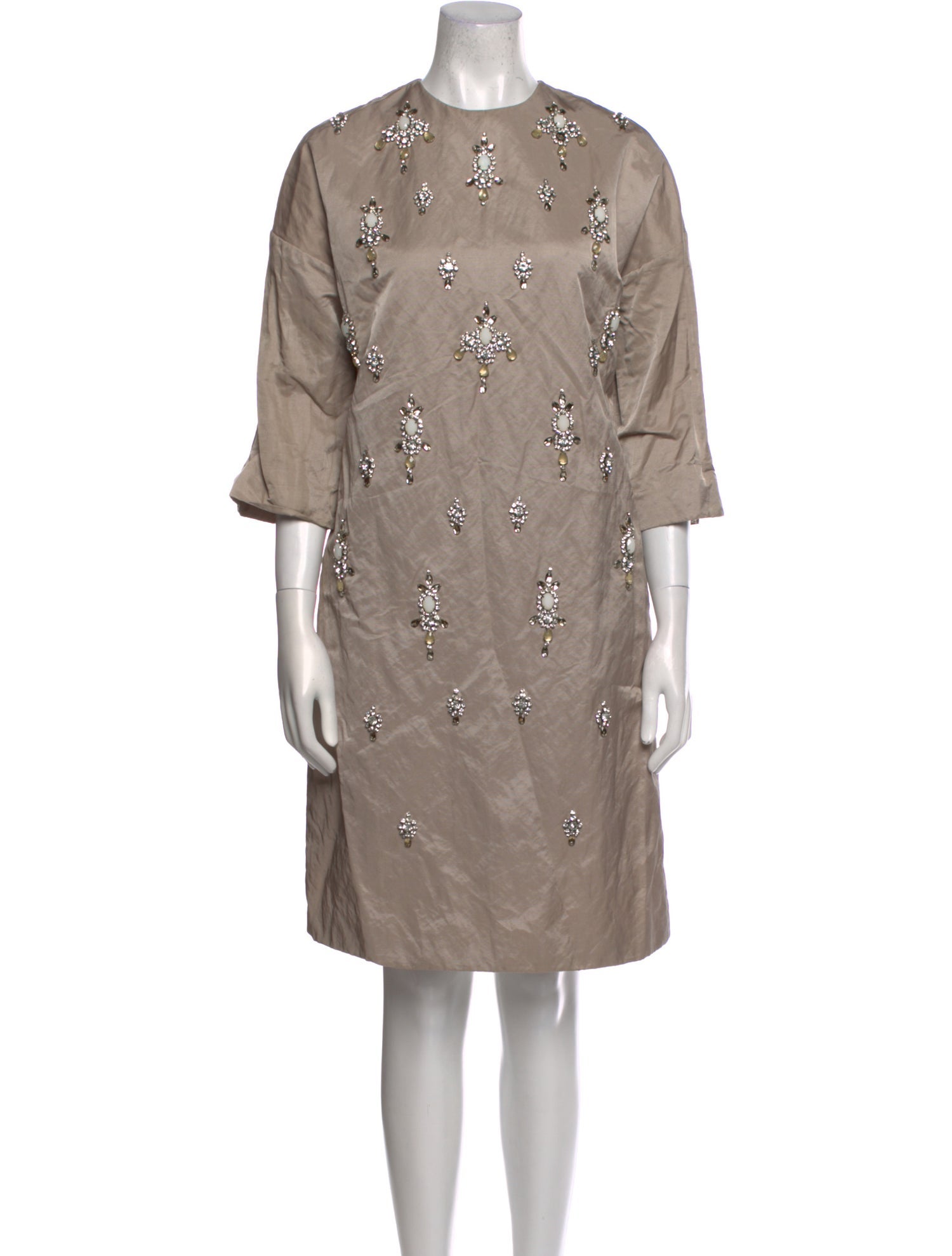 Biyan Crew Neck Knee-Length Dress