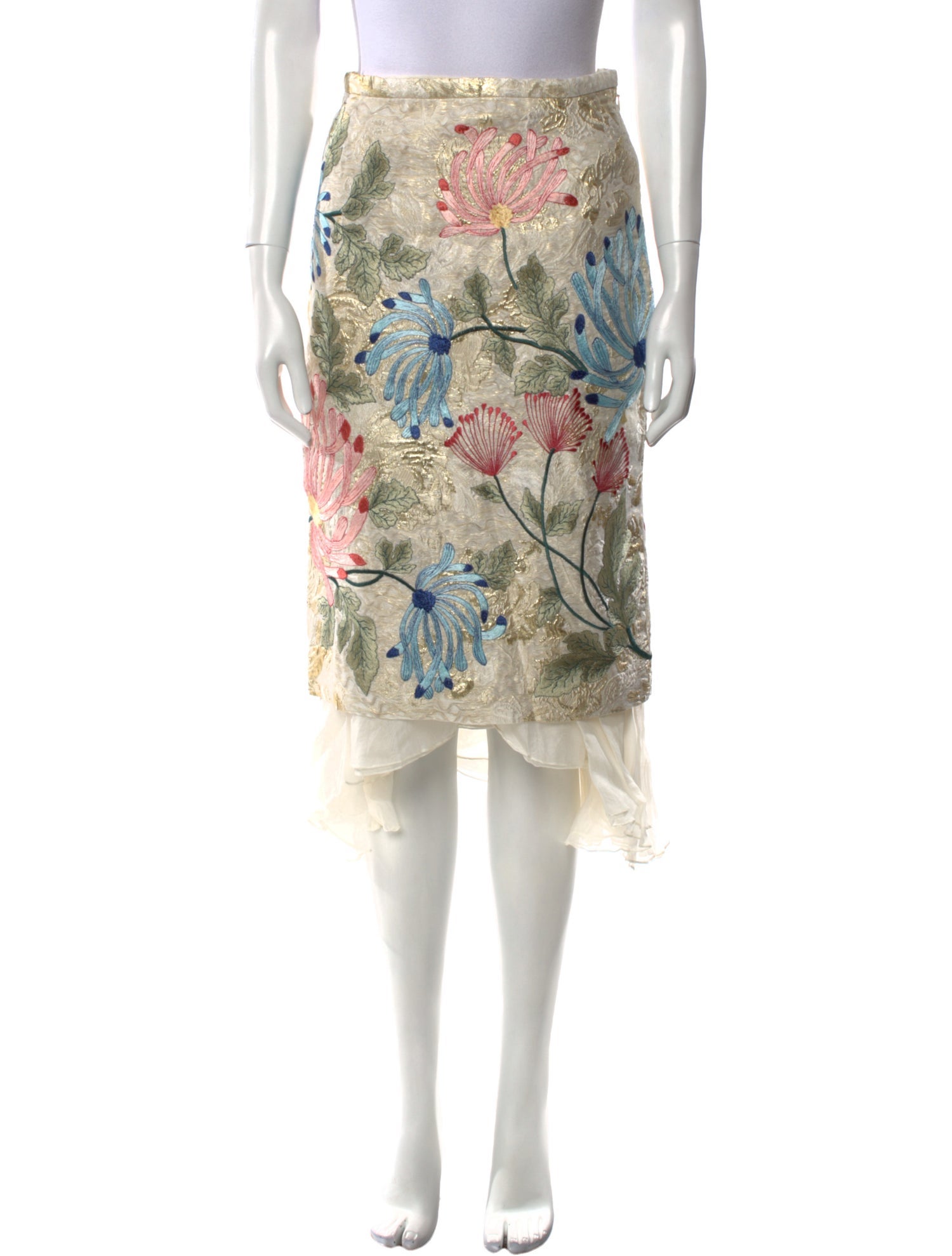 Biyan Floral Print Knee-Length Skirt