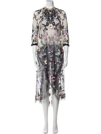 Biyan Floral Print Midi Length Dress