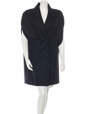 Bouchra Jarrar Double-Breasted Wool Cape