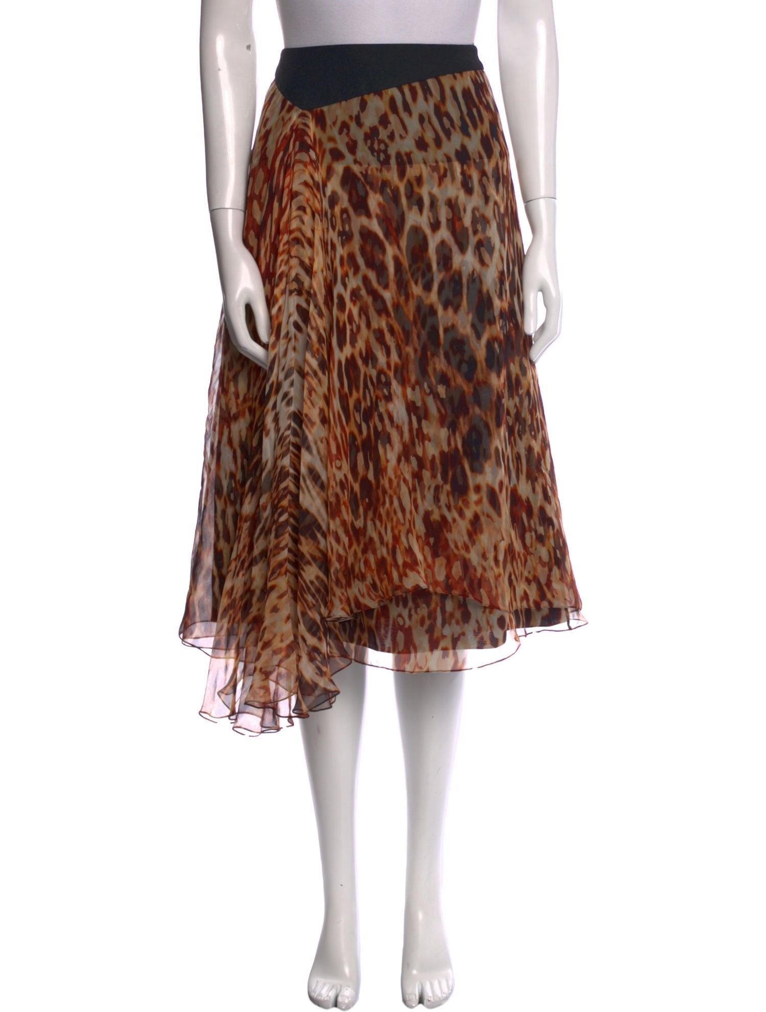 Bouchra Jarrar Silk Midi Length Skirt