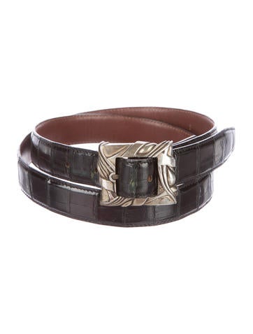 Barry Kieselstein-Cord Sterling Buckled Alligator Belt