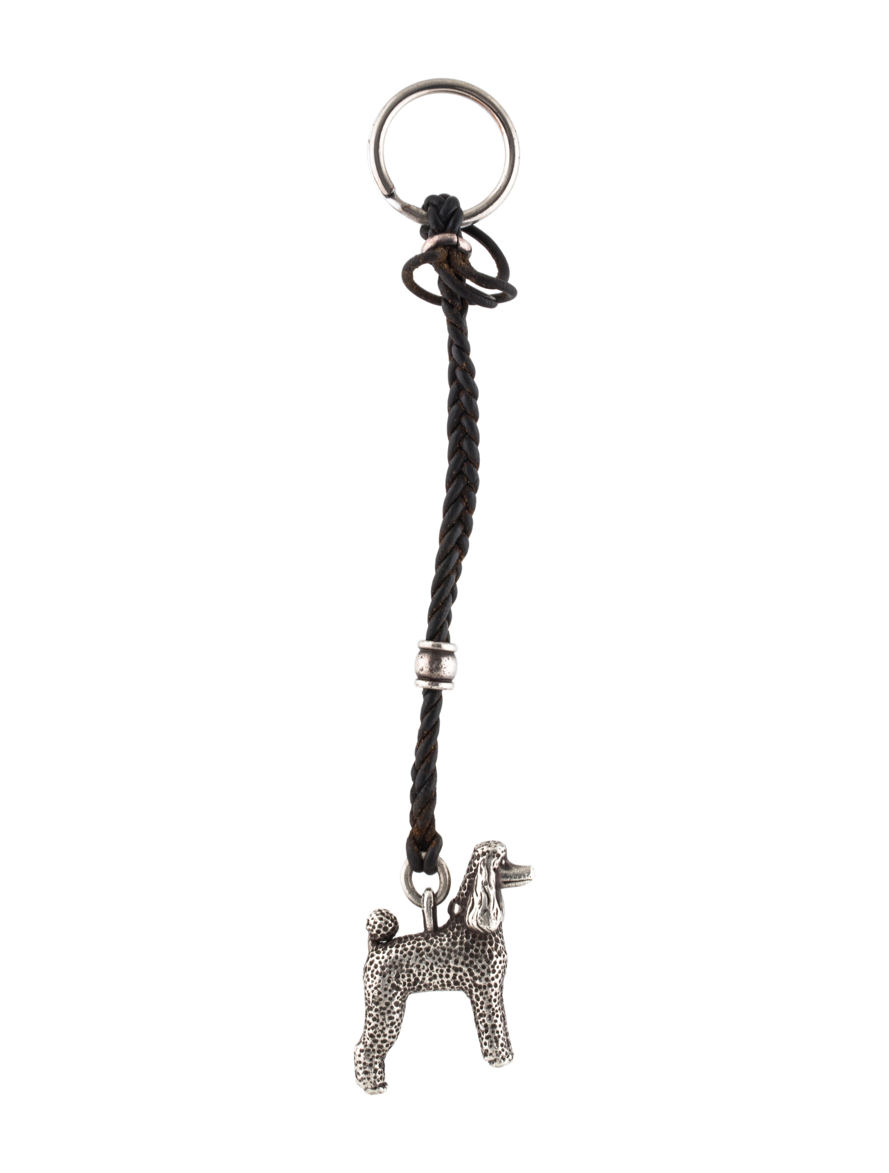 Kieselstein-Cord Leather Poodle Keychain