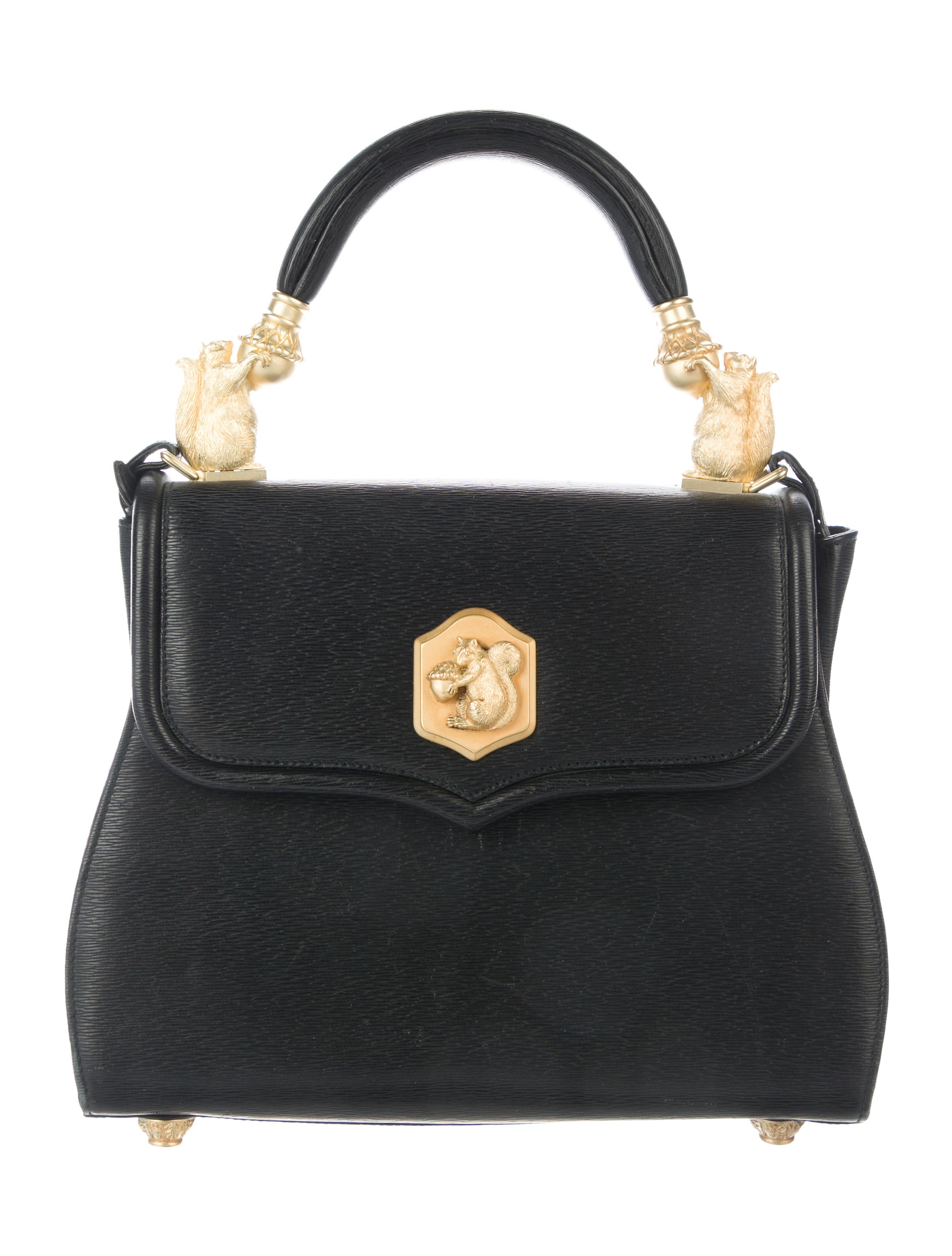 Kieselstein-Cord Squirrel Trophy Satchel - Black Satchels
