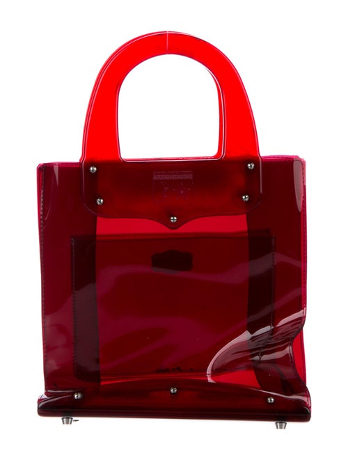 Kieselstein-Cord PVC Handle Tote Red