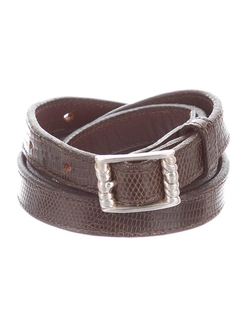 Kieselstein-Cord Leather Buckle Belt brown