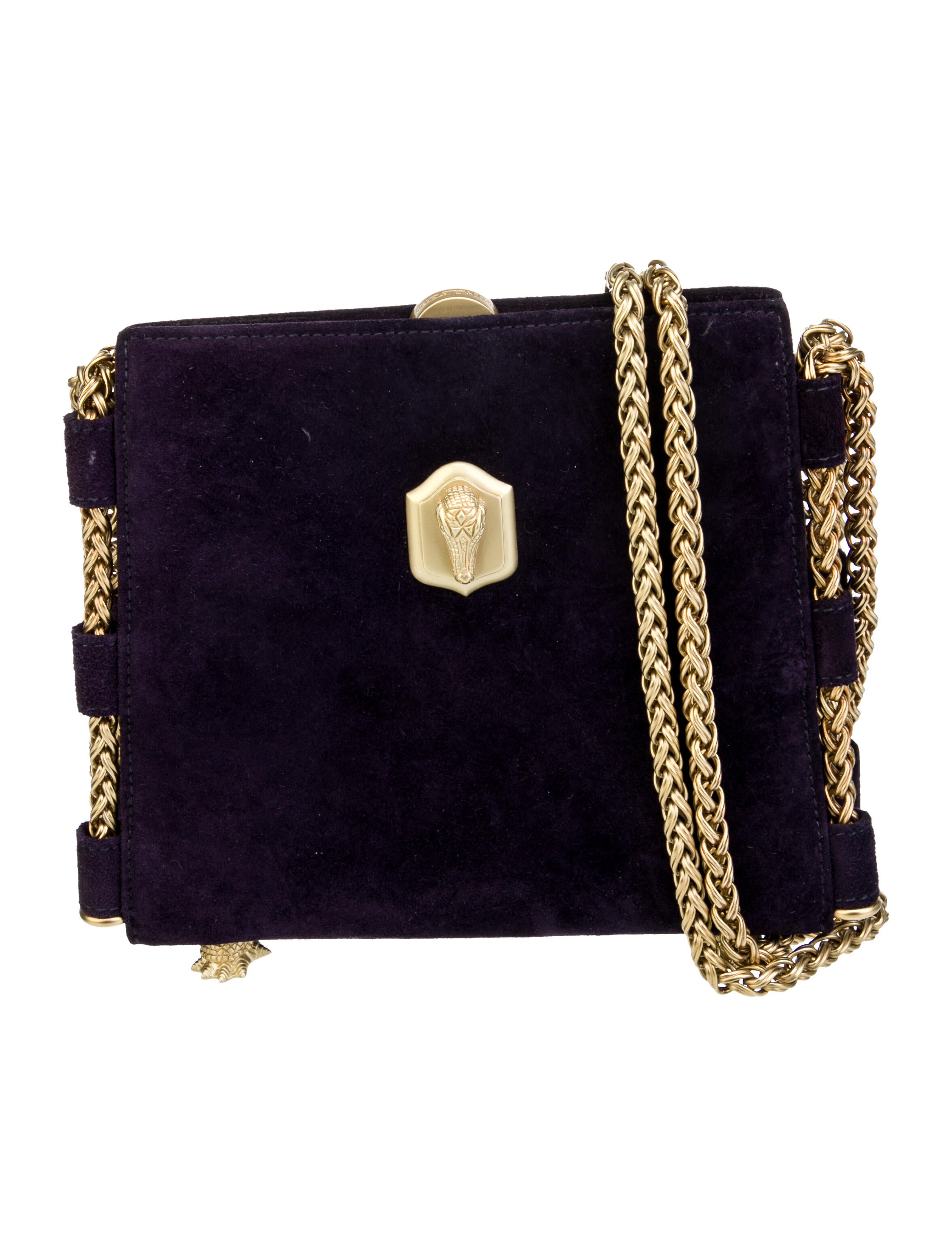KieselsteinCord ChainLink Suede Shoulder Bag Purple Shoulder Bags