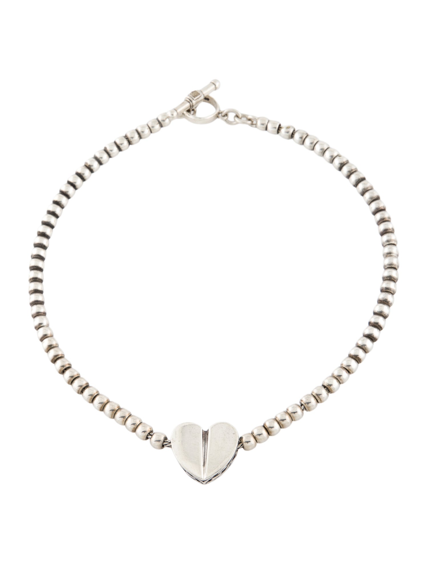 Kieselstein-Cord Vintage Hollow Heart Bead Strand Cord Pendant Necklace