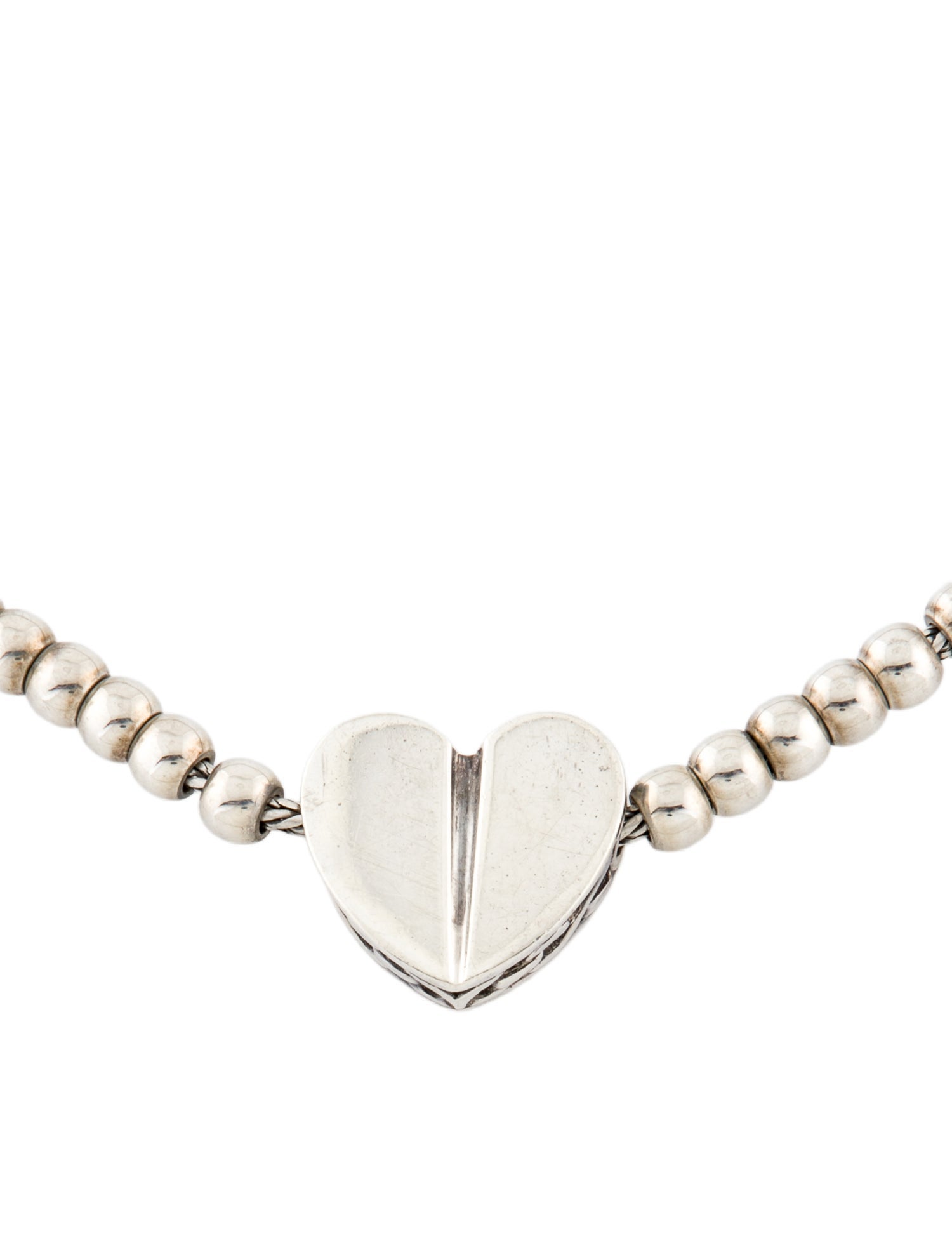 Kieselstein-Cord Vintage Hollow Heart Bead Strand Cord Pendant Necklace