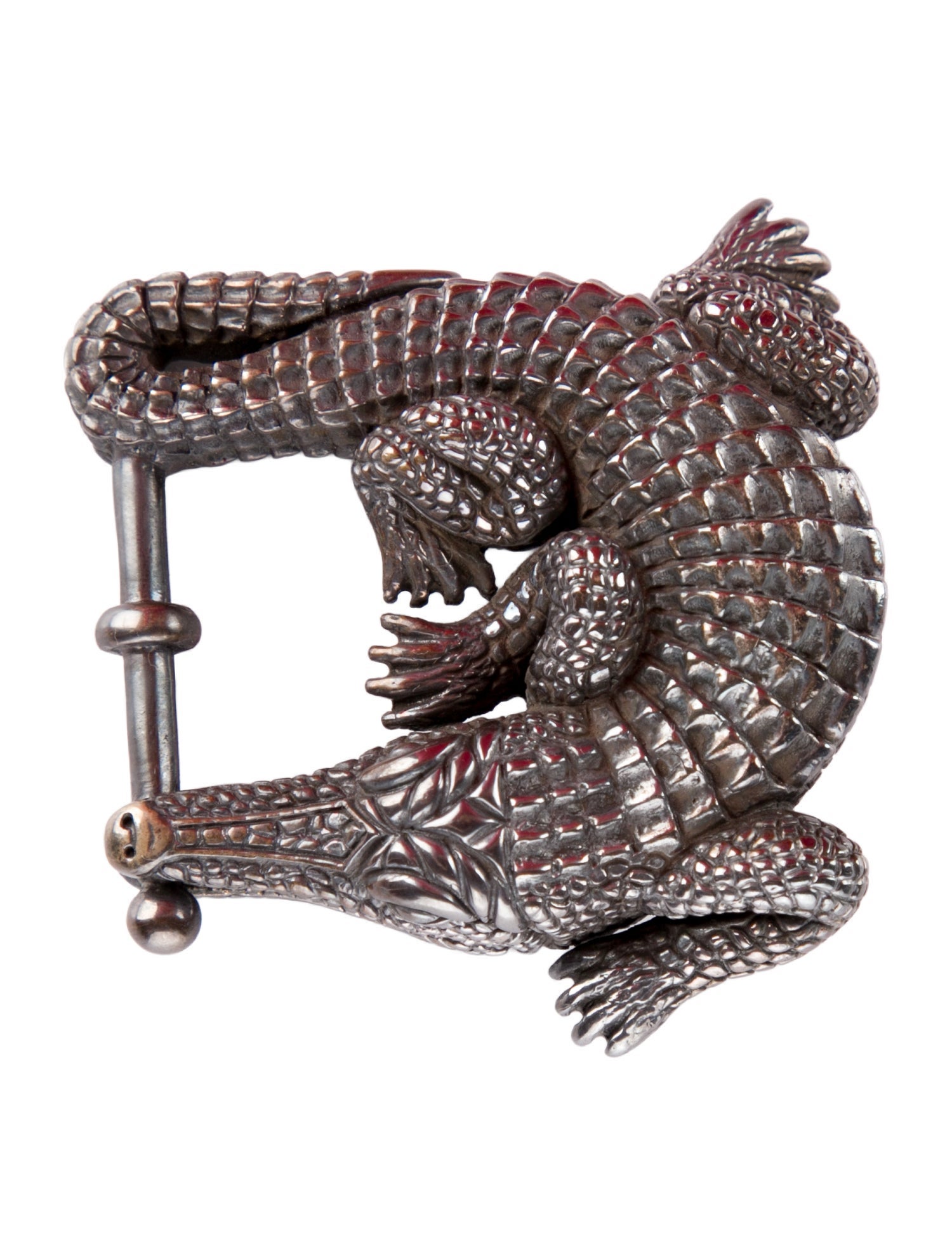 Kieselstein-Cord Silver-Tone Alligator Medium Buckle