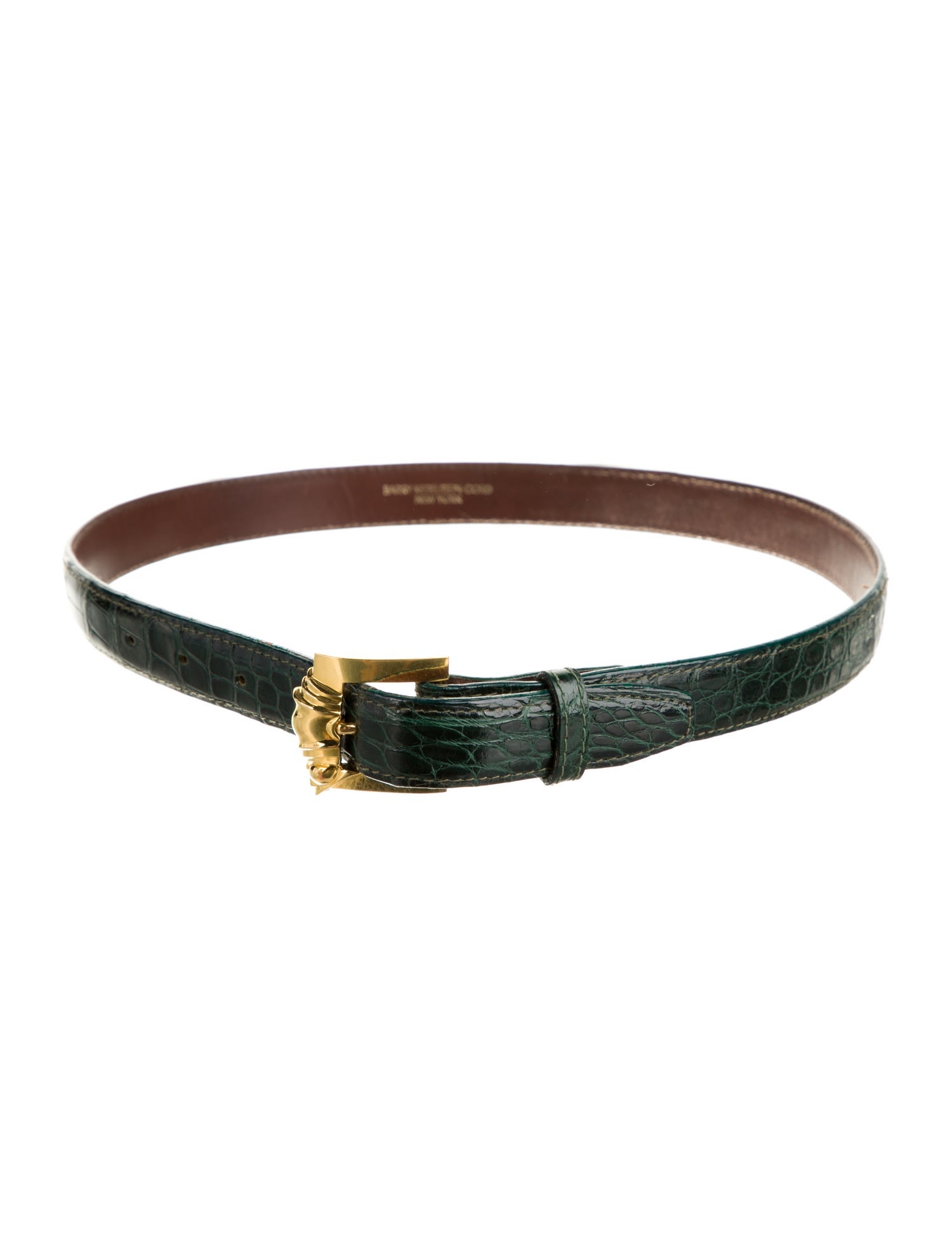 Kieselstein-Cord Skinny Alligator Waist Belt
