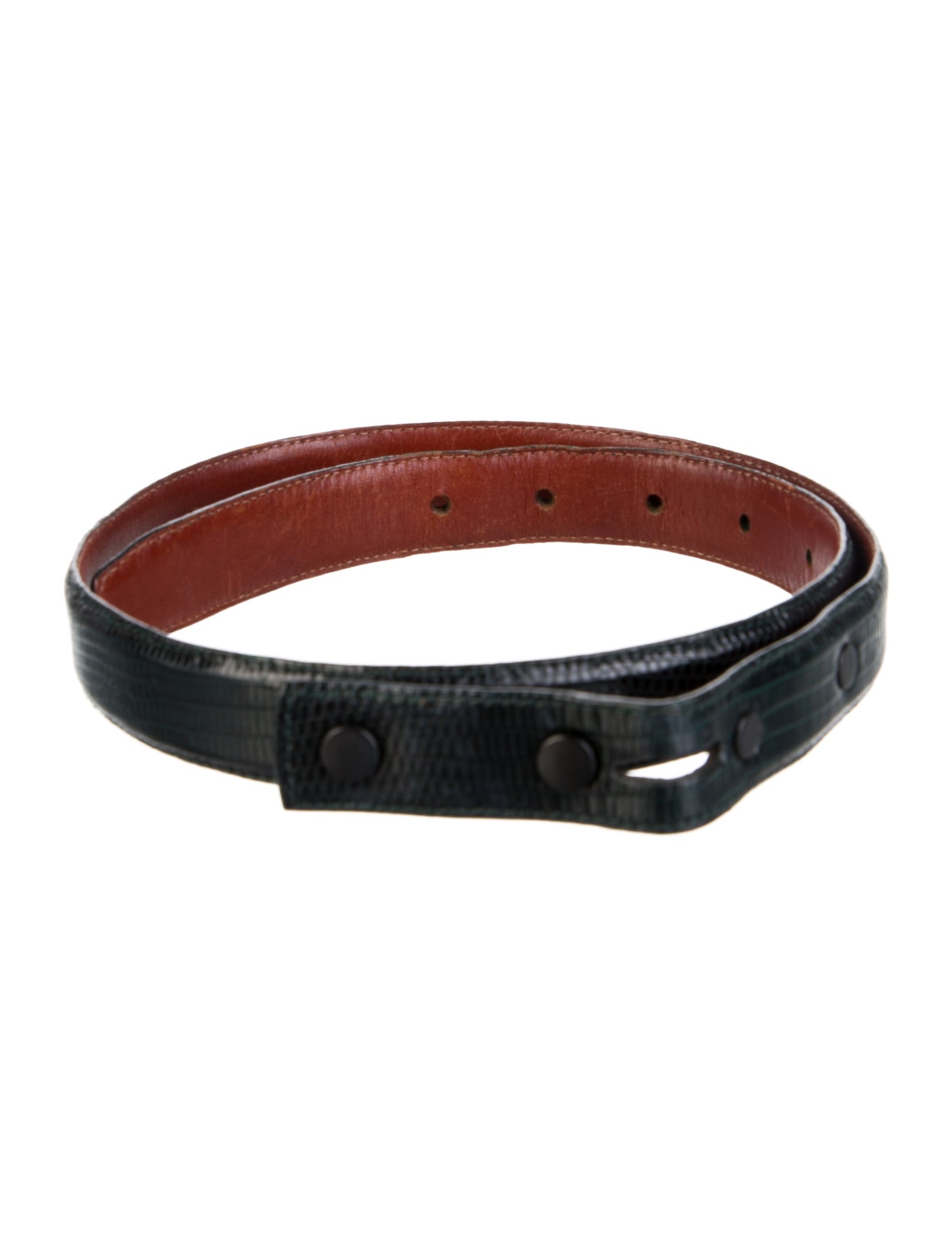 Kieselstein-Cord Skinny Lizard Waist Belt