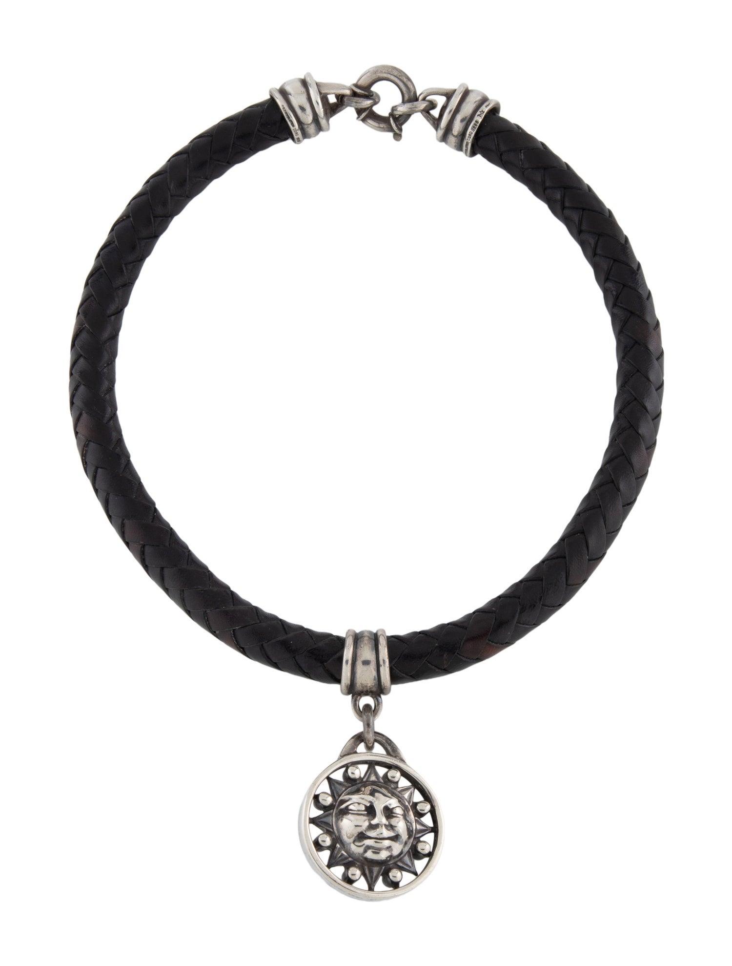 Kieselstein-Cord Leather Sun Pendant Necklace