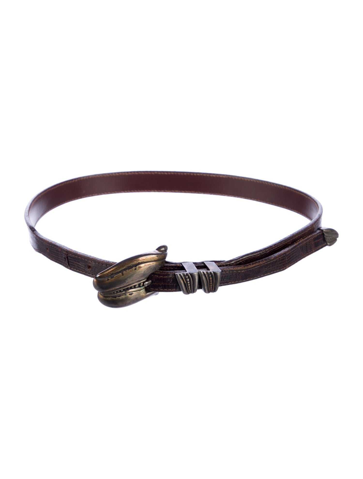 Kieselstein-Cord Skinny Alligator Waist Belt
