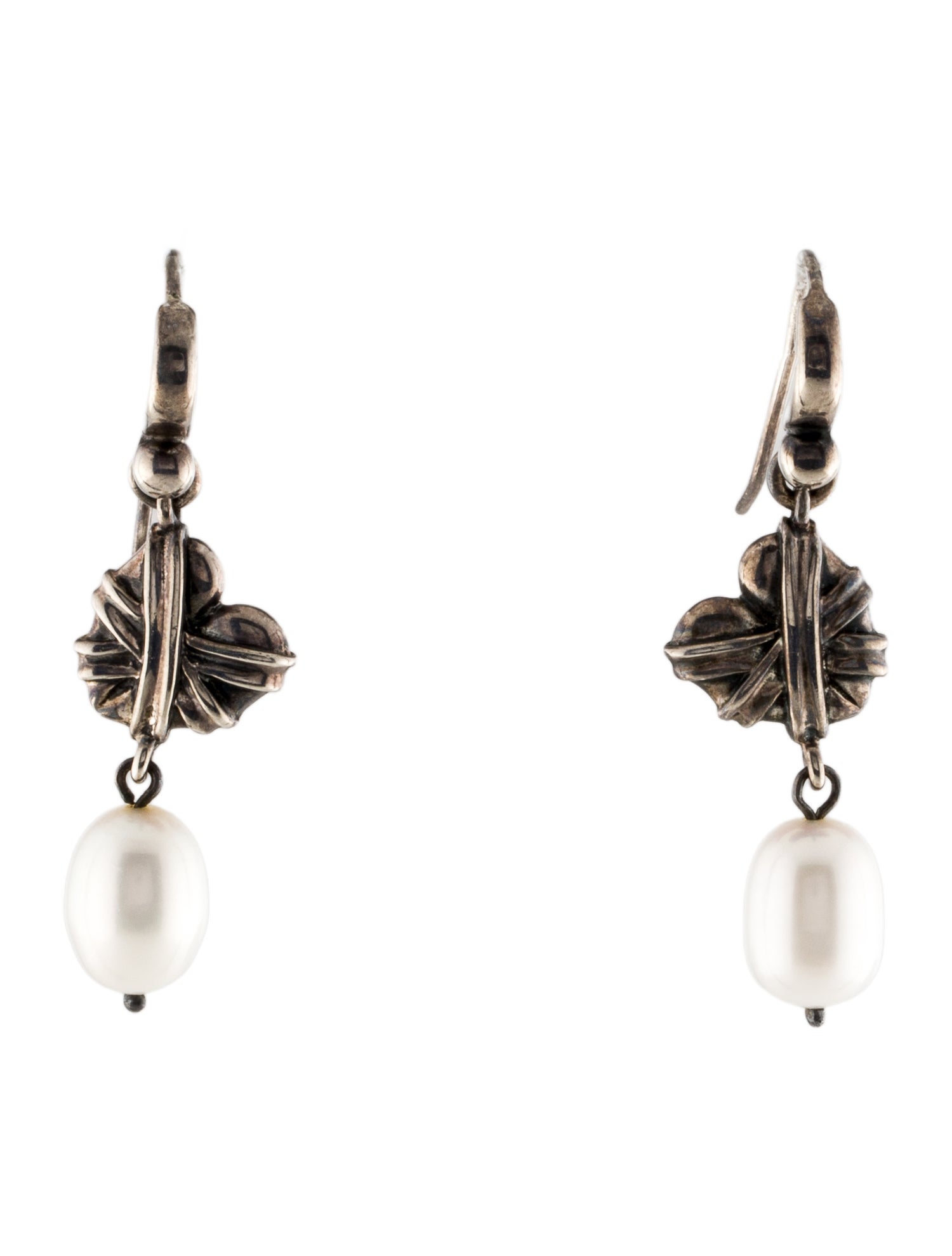 Kieselstein-Cord Vintage Pearl Mended Heart Drop Earrings