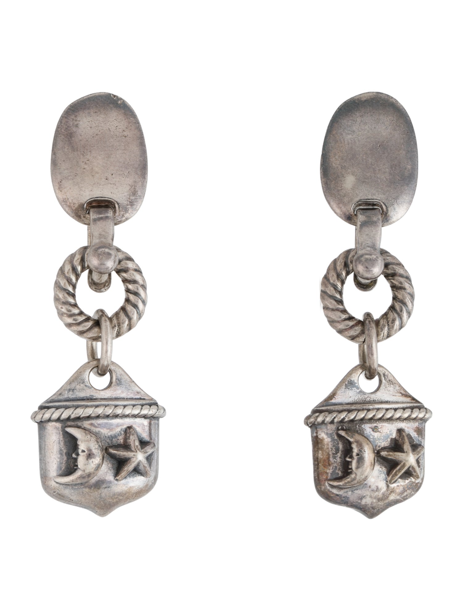 Kieselstein-Cord Moon & Star Drop Earrings