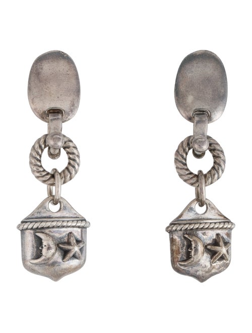 Kieselstein-Cord Moon & Star Drop Earrings