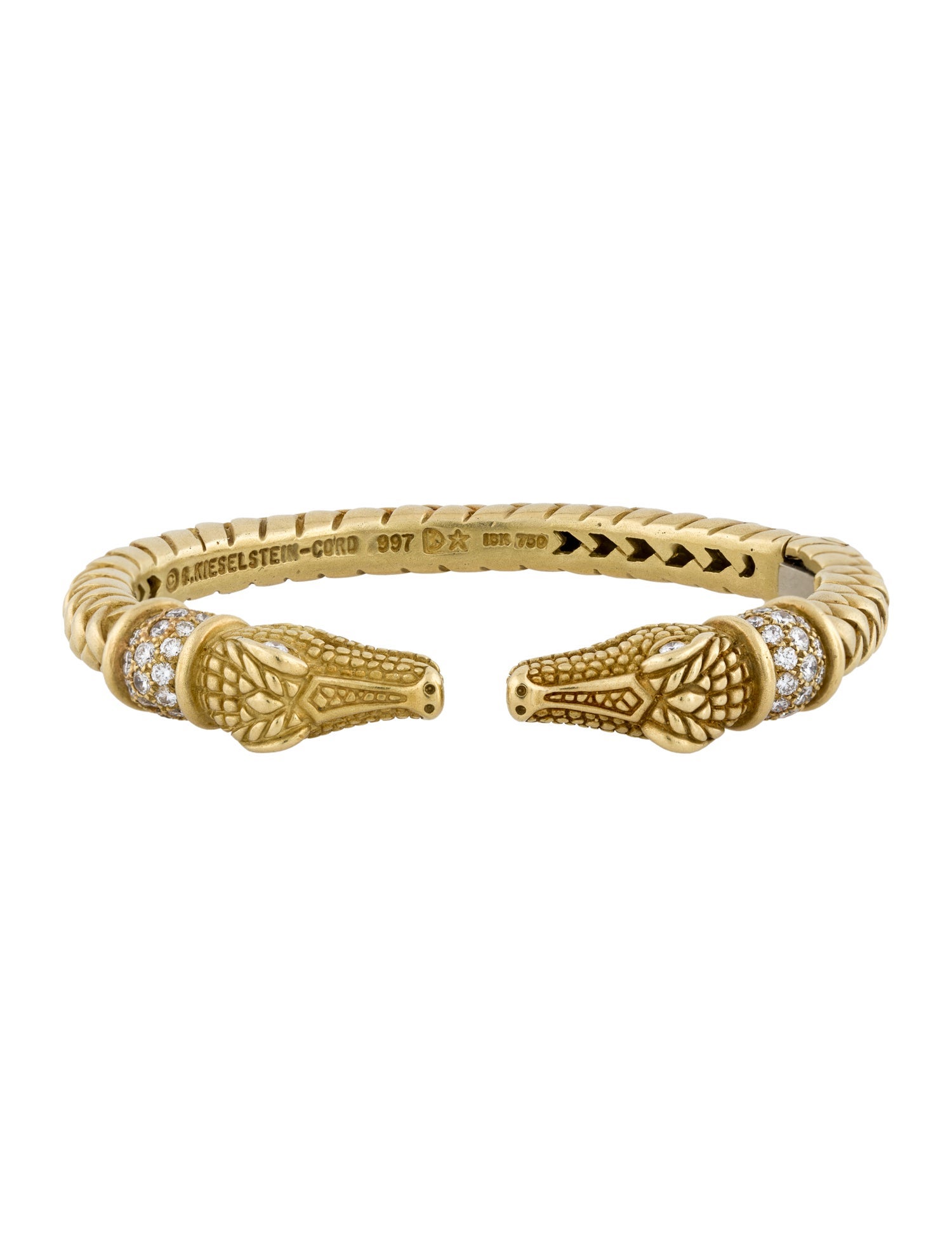 Kieselstein-Cord 18K 1.58ctw Diamond Two Alligator Heads Bracelet