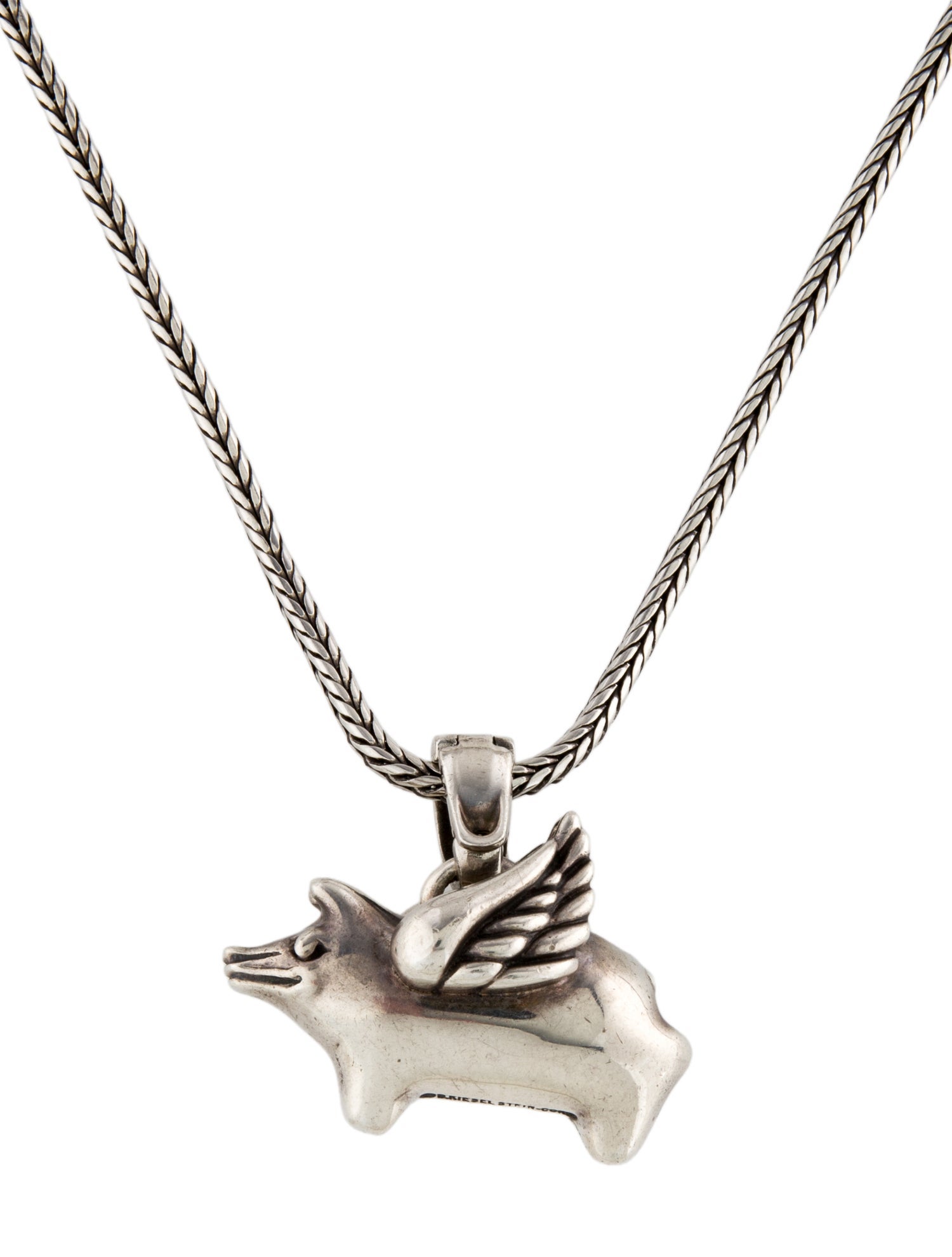 Kieselstein-Cord Flying Pig Pendant Necklace