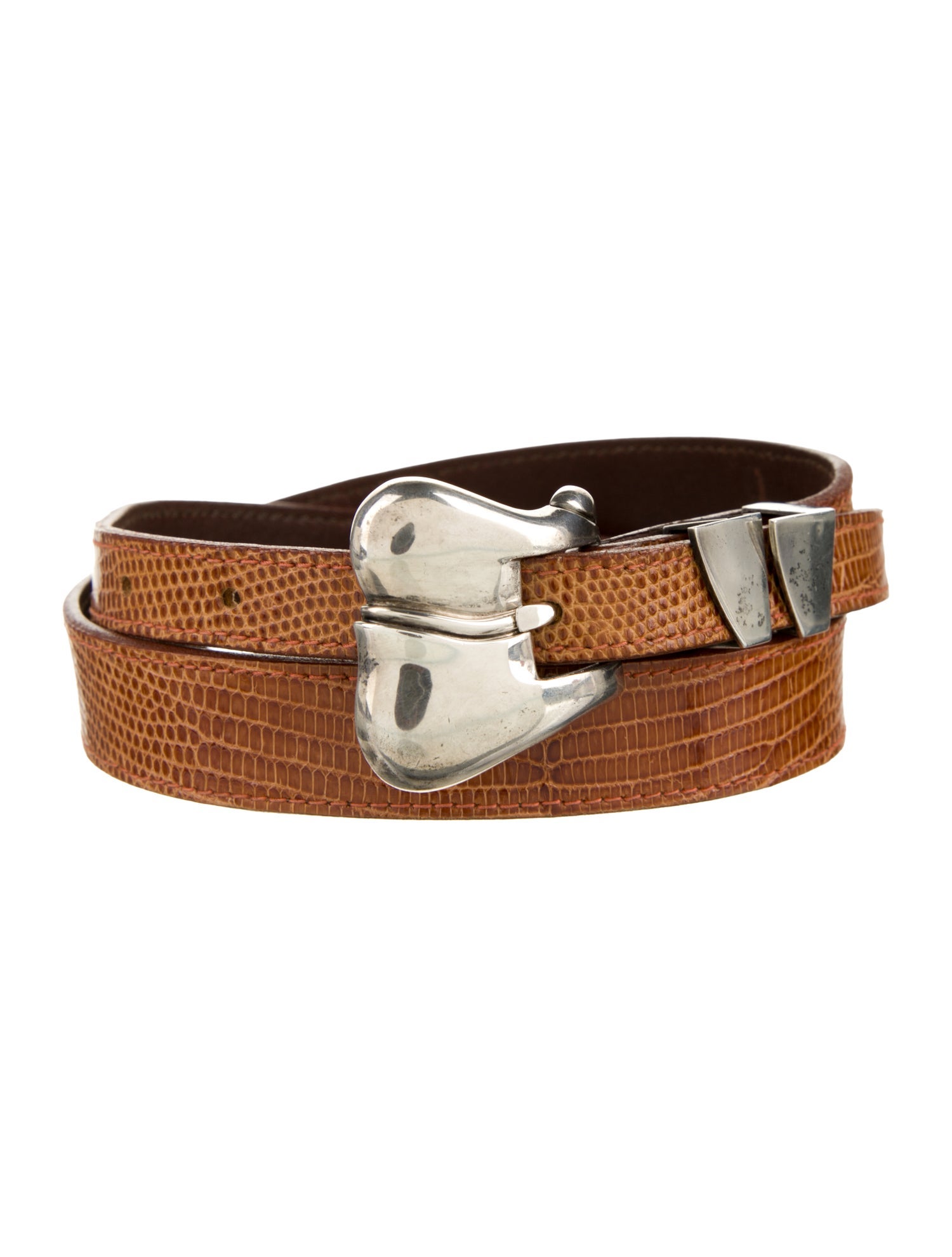 Kieselstein-Cord Skinny Snakeskin Waist Belt