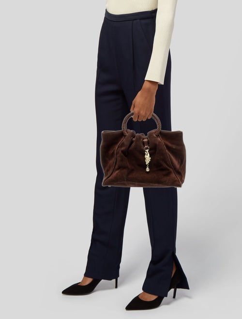 Kieselstein-Cord Suede Top Handle Bag